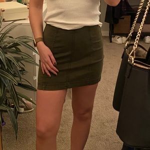 Free People Green Jean skirt
